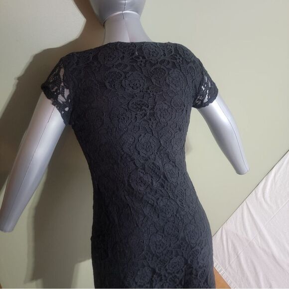 Exhilaration Women's Lined Black Lace Dress Size Medium SMOKING HOTTTT - Picture 2 of 11